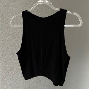 Joah Brown Cropped Black Sleeveless Tank